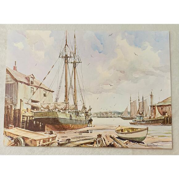 (6) Marine Water Colors Gordon Grant State Mutual Life Assurance Co of America - Picture 9 of 11